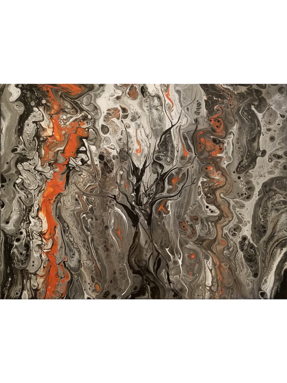 Haunted Forest in Orange Art Print from my Original Work 11" x 14" Acid Free